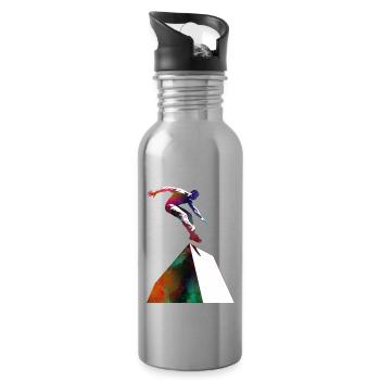 Parkour-Sportkunst - Trinkflasche mit integriertem Trinkhalm - Lightsilver - Rechts