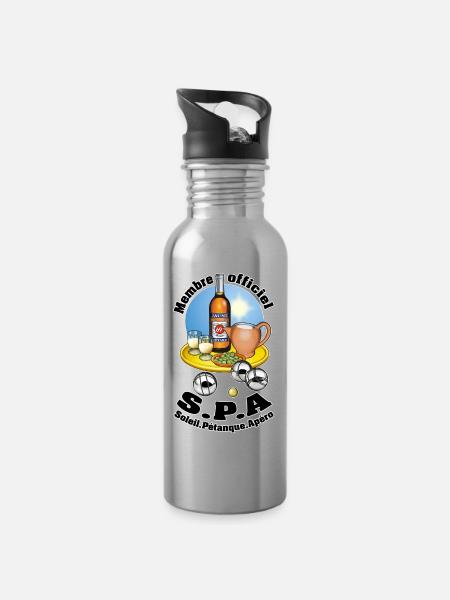 badehandtuch - Trinkflasche mit integriertem Trinkhalm - Lightsilver