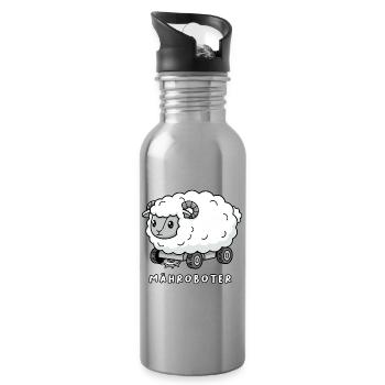 Robot tondeuse à gazon mouton - Gourde avec paille intégrée - argent clair - Droite