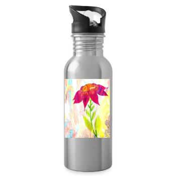 A flower - Water bottle with straw - silver - Right
