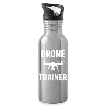 Drone Trainer Emblem - Water bottle with straw - silver - Right
