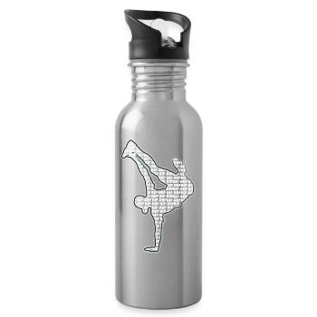 Breakdance - Water bottle with straw - silver - Right