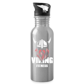 Viking Fitness Musculation Gym Fighter Symbole - Gourde avec paille intégrée - argent clair - Droite