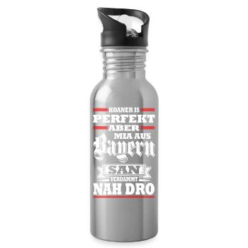 KOANER IS PERFEKT ABER MIA AUS BAYERN SAN VERDAMMT - Trinkflasche mit integriertem Trinkhalm - Lightsilver - Rechts