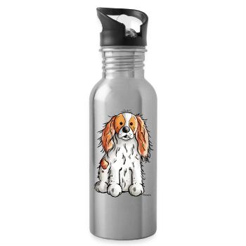 Cavalier King Charles Spaniel - Trinkflasche mit integriertem Trinkhalm - Lightsilver - Rechts