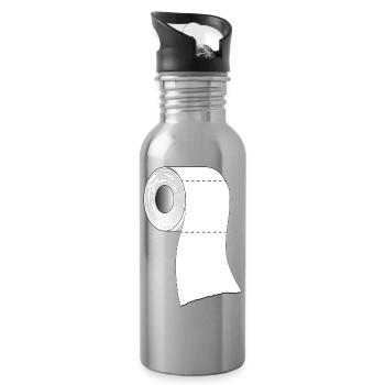 Un rouleau de papier toilette - Gourde avec paille intégrée - argent clair - Droite