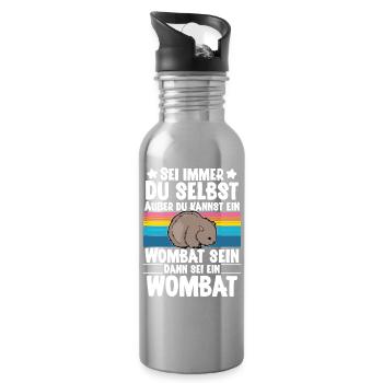Wombat - Trinkflasche mit integriertem Trinkhalm - Lightsilver - Rechts
