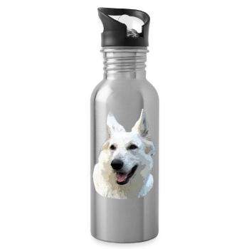 White Shepherd - Water bottle with straw - silver - Right