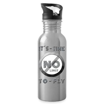 NO LIMIT  kiten Gamer Extremsport  Rennstrecke - Trinkflasche mit integriertem Trinkhalm - Lightsilver - Rechts
