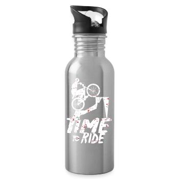 Mountain bikers - Water bottle with straw - silver - Right