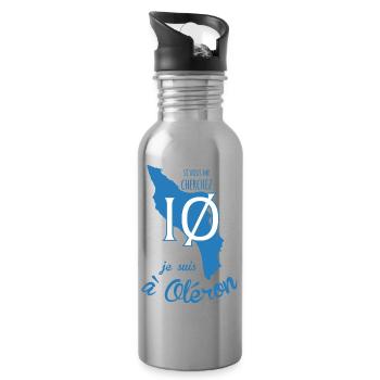 Si vous me cherchez, je suis à Oléron ! - Gourde avec paille intégrée - argent clair - Droite