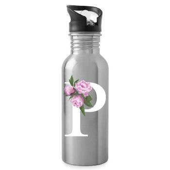 P - Trinkflasche mit integriertem Trinkhalm - Lightsilver - Rechts
