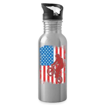 BMX USA - Water bottle with straw - silver - Right