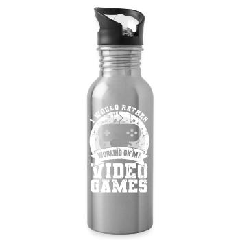 Game development - Water bottle with straw - silver - Right