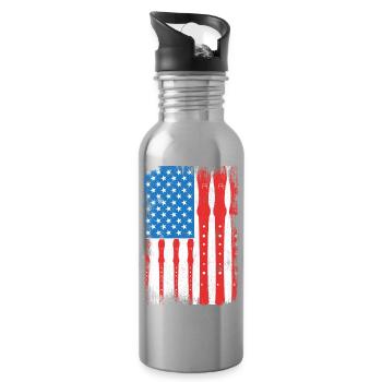 4 juillet USA Flûte - Gourde avec paille intégrée - argent clair - Droite