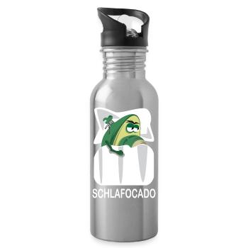Schlafocado Avocado Schlafshirt offiziell lustig - Trinkflasche mit integriertem Trinkhalm - Lightsilver - Rechts
