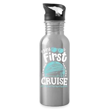 Erster Kreuzfahrturlaub - Trinkflasche mit integriertem Trinkhalm - Lightsilver - Rechts