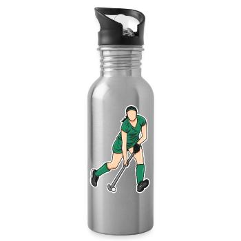 Hockey Femme - Gourde avec paille intégrée - argent clair - Droite