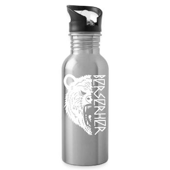 Guerrier ours blanc - Gourde avec paille intégrée - argent clair - Droite