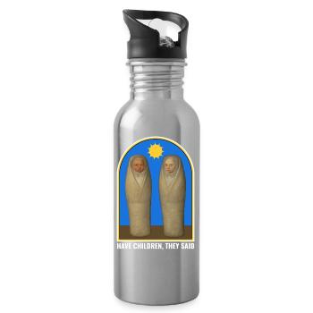 Mittelalter Baby Meme – Have Children, They Said - Trinkflasche mit integriertem Trinkhalm - Lightsilver - Rechts