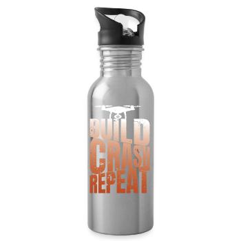 Drohne Build Crash Repeat Drone Pilot - Water bottle with straw - silver - Right