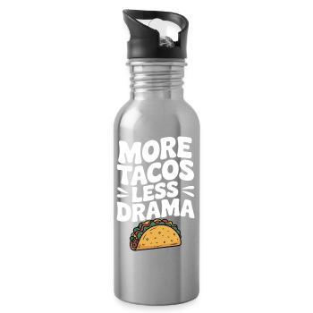 Plus de tacos, moins de drame - Gourde avec paille intégrée - argent clair - Droite