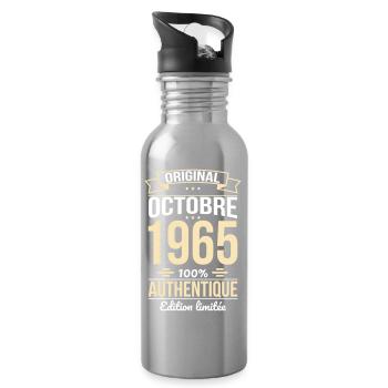 Anniversaire 60 ans - Original - Octobre 1965 - Gourde avec paille intégrée - argent clair - Droite