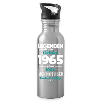 60e anniversaire - Les légendes ont été créées en octobre 1965 - Gourde avec paille intégrée - argent clair - Droite
