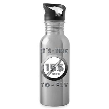 Zeit läuft 155 mph Retro Design - Trinkflasche mit integriertem Trinkhalm - Lightsilver - Rechts