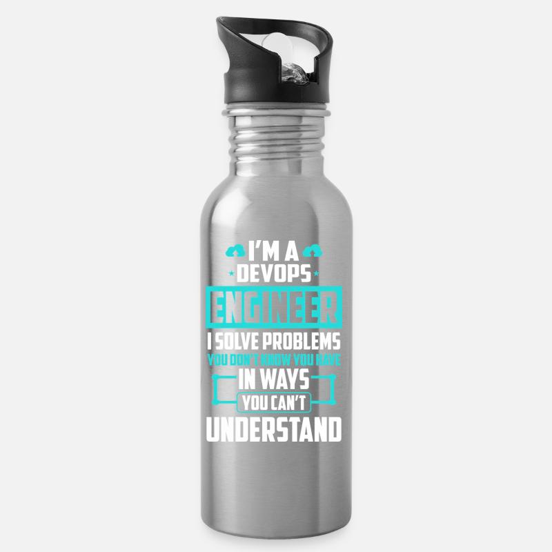 DevOps Engineer Ich löse Probleme, die Sie nicht lösen können - Trinkflasche mit integriertem Trinkhalm - Lightsilver