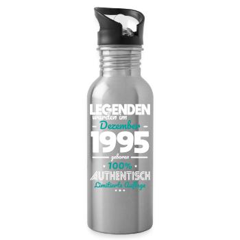 30e anniversaire - Les légendes ont été créées en décembre 1995 - Gourde avec paille intégrée - argent clair - Droite