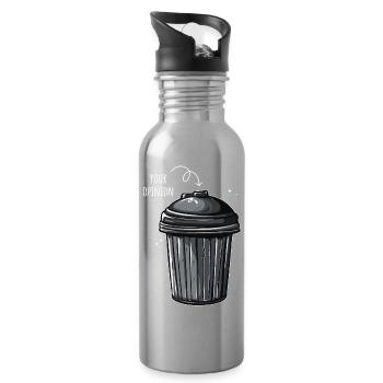 Your Opinion is Trash - Trinkflasche mit integriertem Trinkhalm - Lightsilver - Rechts