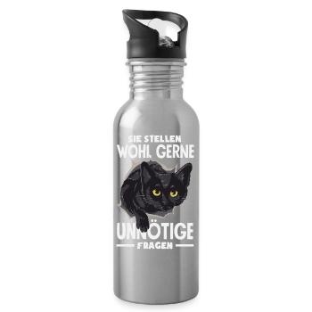 They probably like to ask unnecessary questions - Water bottle with straw - silver - Right