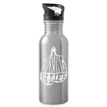 Boxhandschuh Boxen - Trinkflasche mit integriertem Trinkhalm - Lightsilver - Rechts