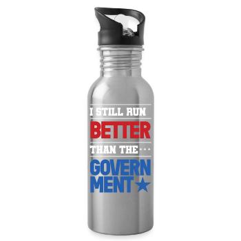 Better than the government - Trinkflasche mit integriertem Trinkhalm - Lightsilver - Rechts