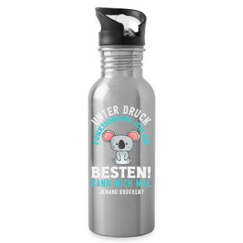 I function best under pressure - Water bottle with straw - silver - Right
