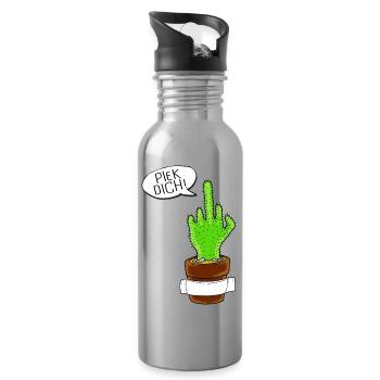 Graffiti - Trinkflasche mit integriertem Trinkhalm - Lightsilver - Rechts