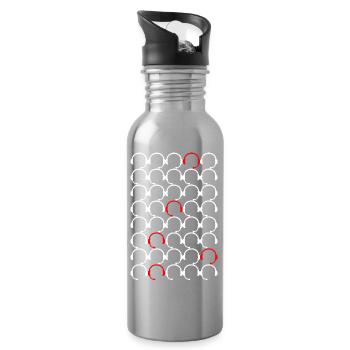 Headset pattern with red accents - Water bottle with straw - silver - Right