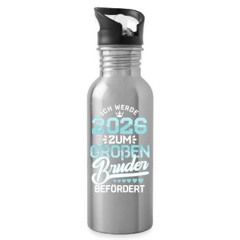 Big Brother 2026 Pregnancy Baby - Water bottle with straw - silver - Right