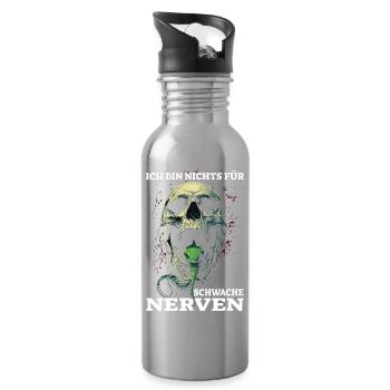 I'm not for the faint of heart - Water bottle with straw - silver - Right