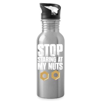  Scaffolding Builder Platform Constructio Scaffold - Water bottle with straw - silver - Right