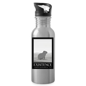 Funny Existence Quote - Capybara Sarcasm - Water bottle with straw - silver - Right