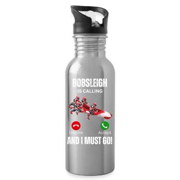 Bobsleigh Is Calling - Water bottle with straw - silver - Right