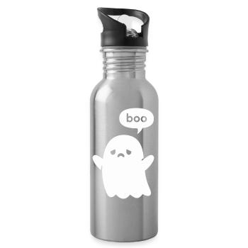 Süßes minimales Geister-Boo - Trinkflasche mit integriertem Trinkhalm - Lightsilver - Rechts