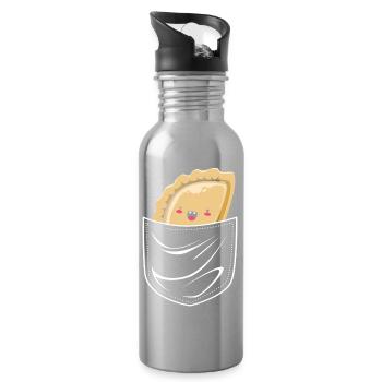 Pierogi Poland Polish - Water bottle with straw - silver - Right