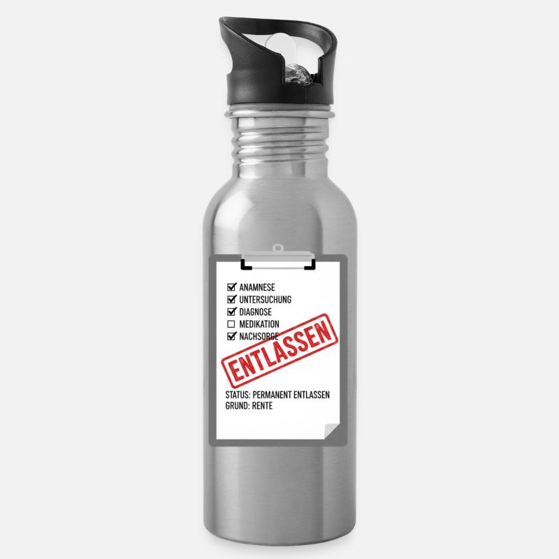Entlassung Pflege Satire - Trinkflasche mit integriertem Trinkhalm - Lightsilver