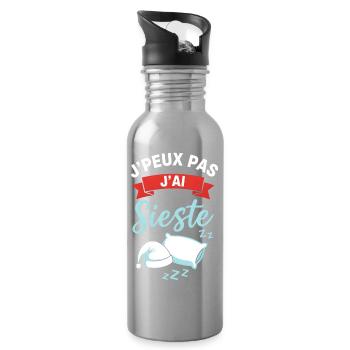 I Have Nap: Gentle Break - Water bottle with straw - silver - Right