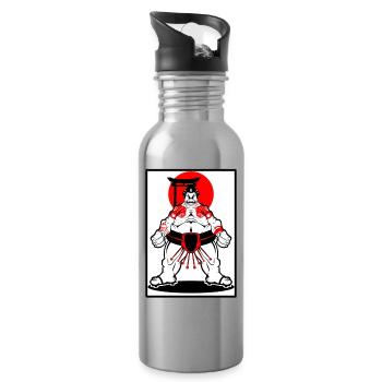 Sumo Warrior - Water bottle with straw - silver - Right