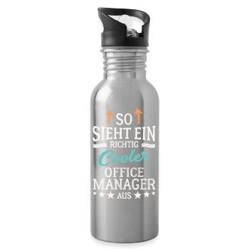 Cool Office Manager Team Leadership Office - Gourde avec paille intégrée - argent clair - Droite