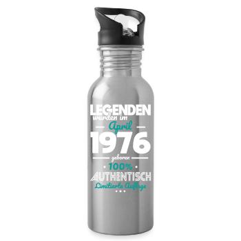 50e anniversaire - Les légendes ont été créées en avril 1976 - Gourde avec paille intégrée - argent clair - Droite